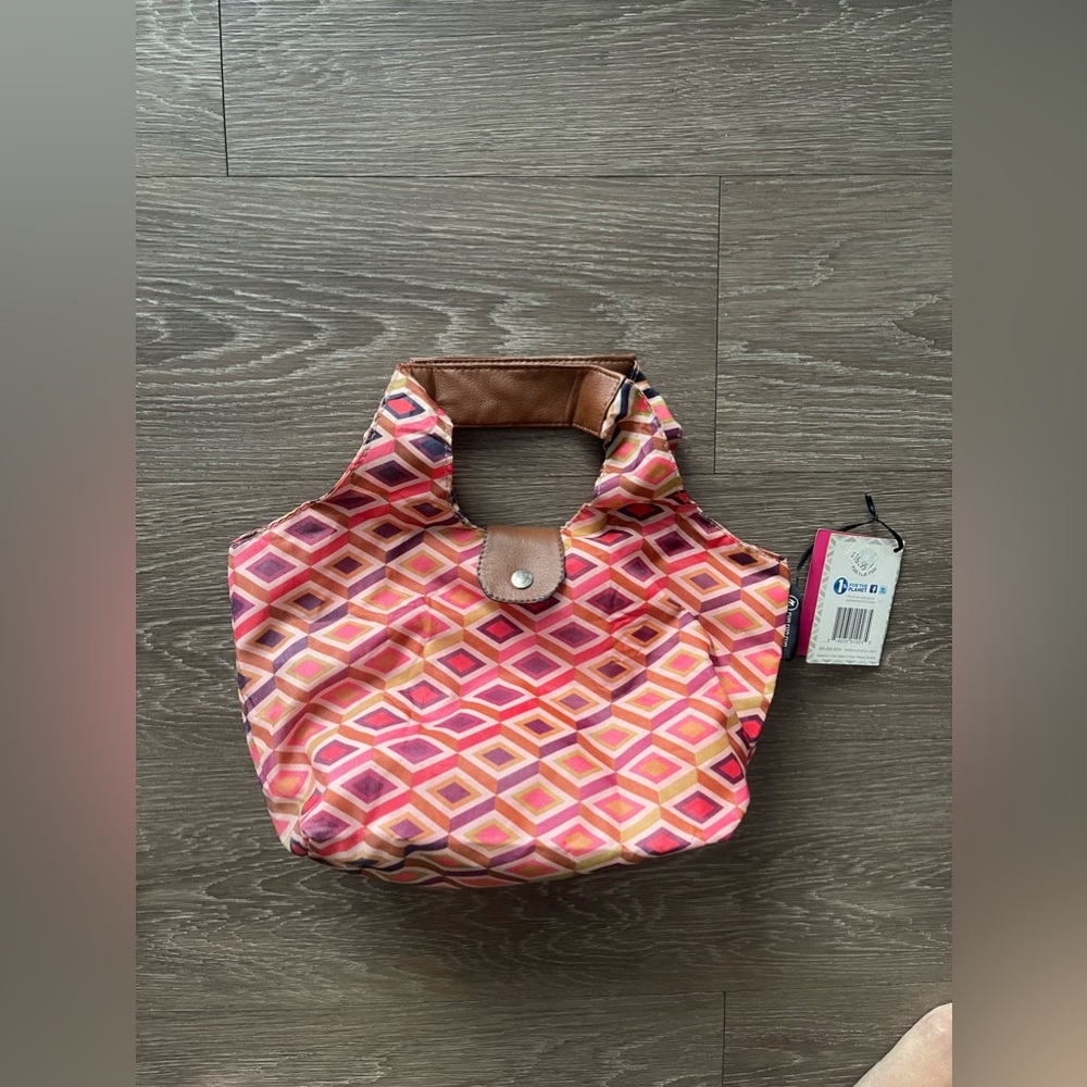 Geometric Pink and Orange Tote Bag